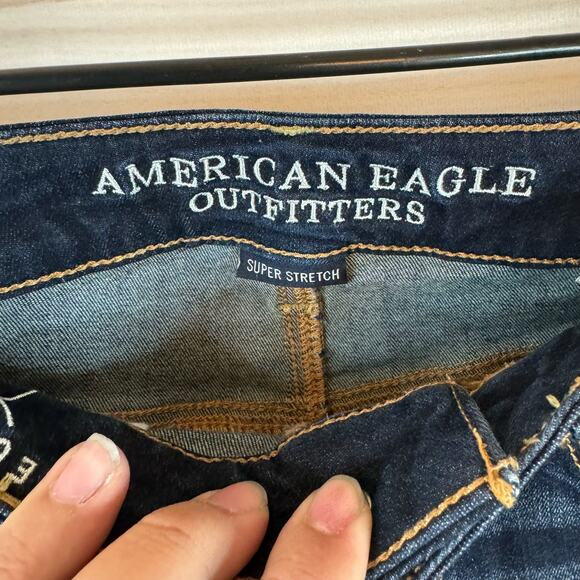 American Eagle Outfitters Dark Wash Skinny Jeans Size 4 - Picture 6 of 8